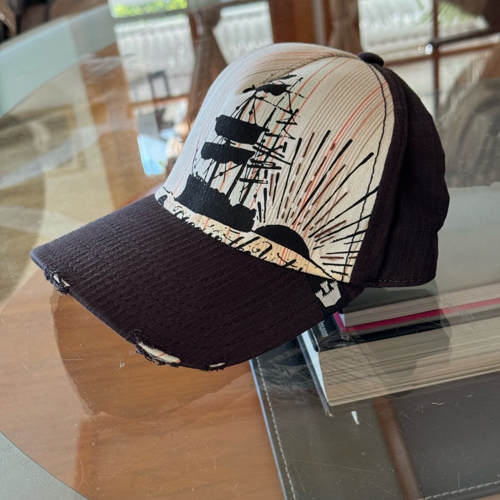 Goorin Bros Black and Cream Pirate Ship Graphic Trucker Hat Men’s OS - Picture 3 of 7